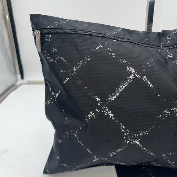 Chanel Black and White Nylon Old Style Travel Line Pouch - Picture 12 of 14